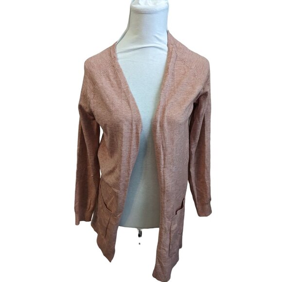 Active USA cardigan sweater open front size S Peach long sleeve soft - Picture 4 of 7